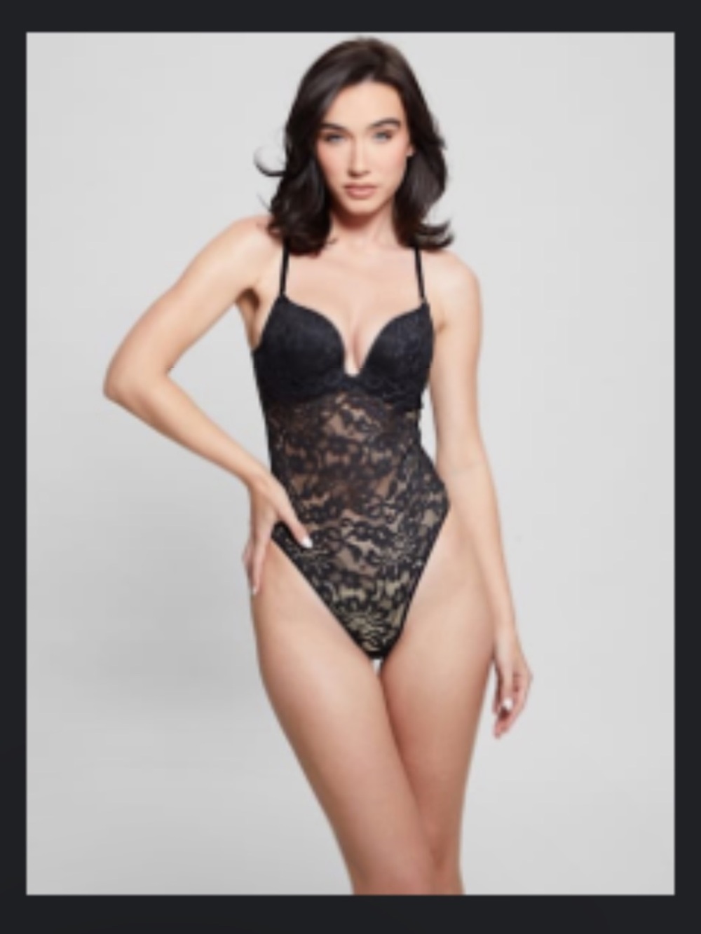 Guess Black Lace Bodysuit